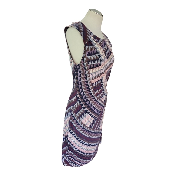 NIC+ZOE Geometric Print Sleeveless Sheath Dress Size M Stretch Lined Workwear - Picture 2 of 9